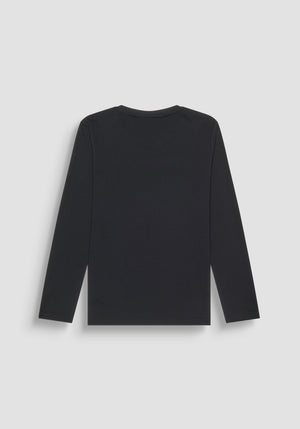 T SHIRT SLIM FIT DE JERSEY DE ALGODÓN NEGRO CON ESTAMPADO DIFUMINADO