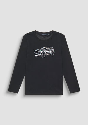 T SHIRT SLIM FIT MANGA LARGA CON ESTAMPADO