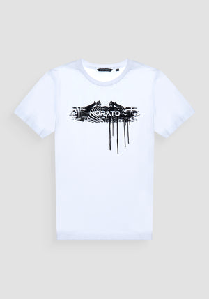 T SHIRT SLIM FIT DE JERSEY DE ALGODÓN BLANCO CON LOGOTIPO STREET