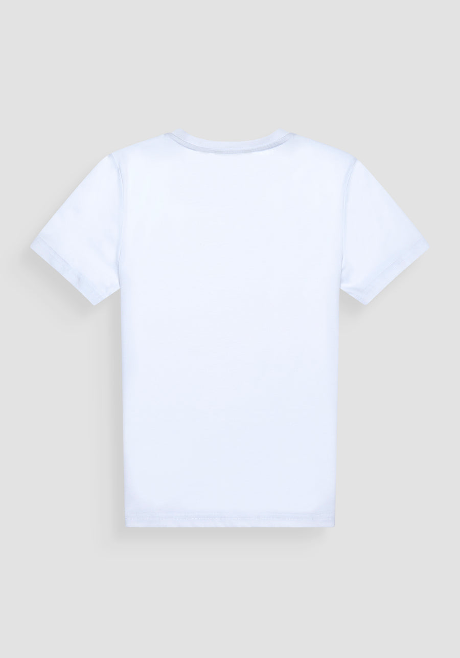 T SHIRT SLIM FIT DE JERSEY DE ALGODÓN BLANCO CON LOGOTIPO STREET