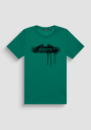 T SHIRT SLIM FIT DE JERSEY DE ALGODÓN VERDE CON LOGOTIPO STREET