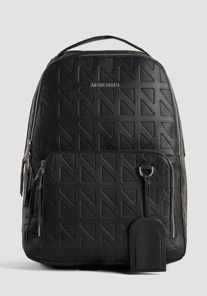 MOCHILA DE PIEL SINTÉTICA CON MOTIVO GEOMÉTRICO