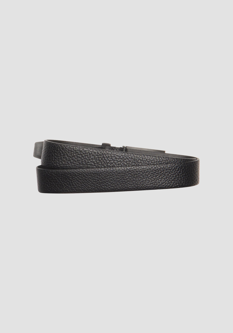 CINTURÓN DE CUERO CON PLACA ALTURA 30MM
