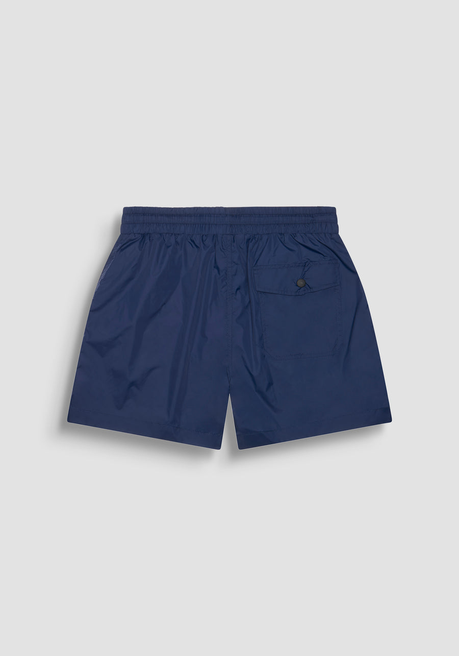 BAÑADOR REGULAR FIT DE NAILON ESTAMPADO DE SECADO RÁPIDO CON PARCHE DE GOMA CON LOGOTIPO