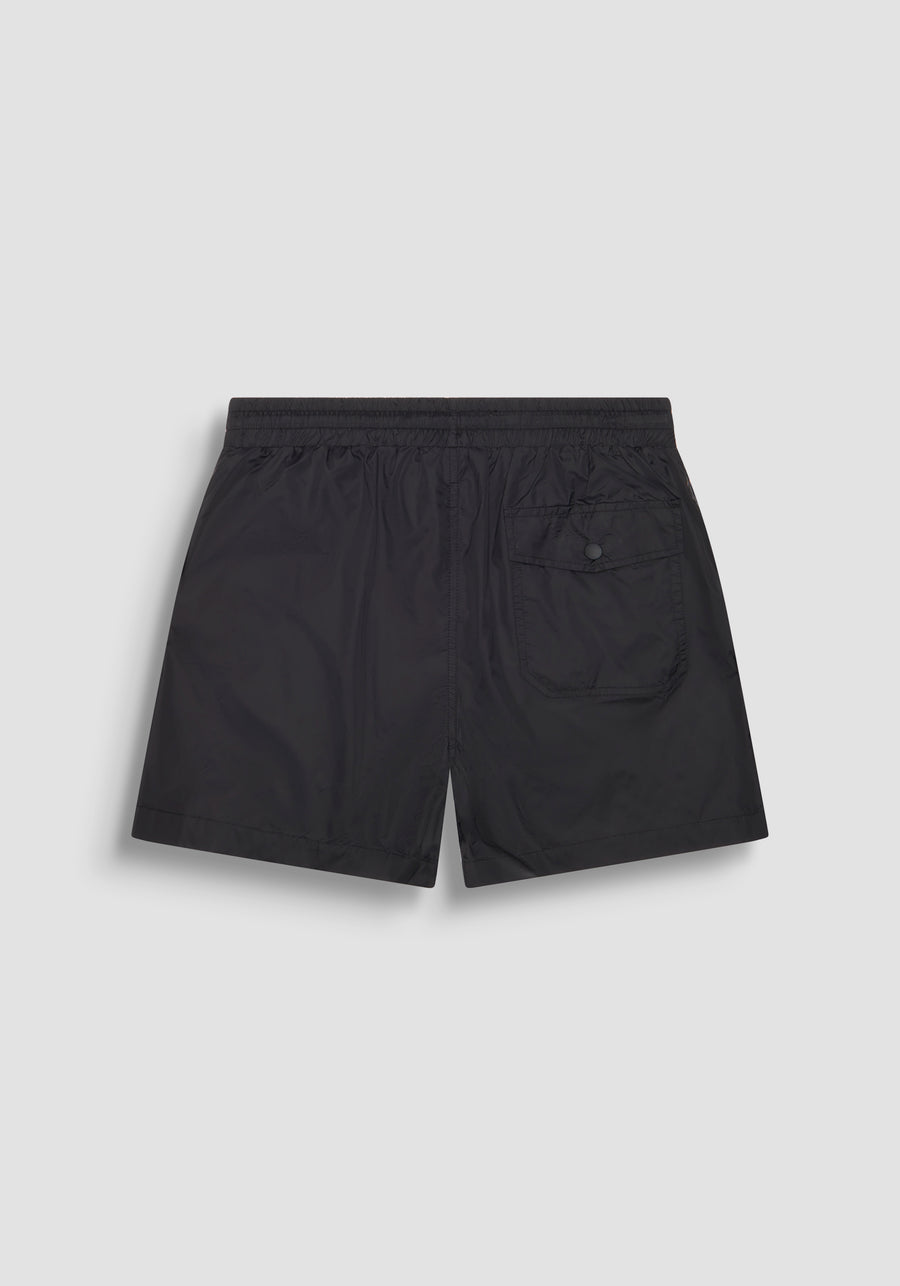 BAÑADOR REGULAR FIT DE NAILON ESTAMPADO DE SECADO RÁPIDO CON PARCHE DE GOMA CON LOGOTIPO