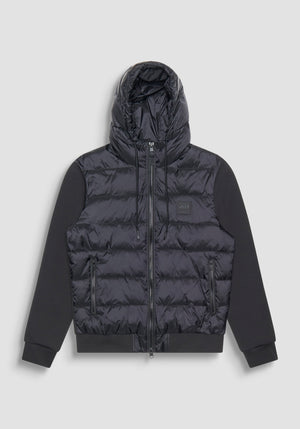 CHAQUETA SLIM FIT DE NAILON NEGRO
