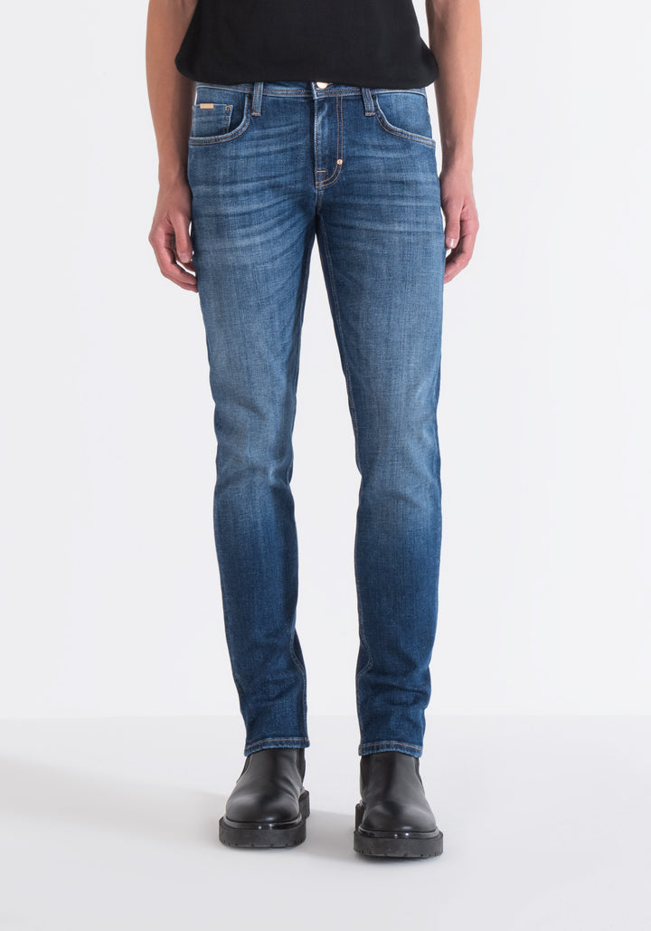 JEANS TAPERED OZZY IN BLUE DENIM VINTAGE GOLD LINE