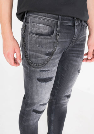 JEANS IGGY TAPERED FIT IN BLACK BLACK DENIM