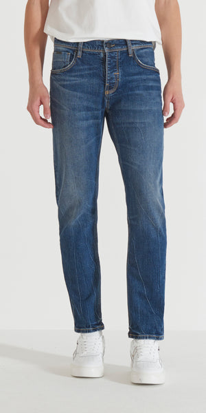 JEANS CLEVE SLIM STRAIGHT FIT IN BLUE DENIM