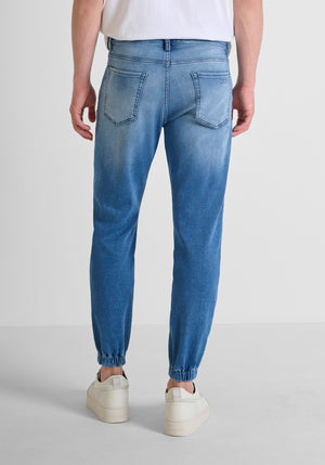 JEANS SKINNY CROPPED FIT «JAKE» CON ELÁSTICOS Y CORDÓN
