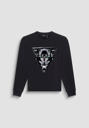 HOODIE REGULAR FIT DE ALGODÓN CON ESTAMPADO DE PANTERA