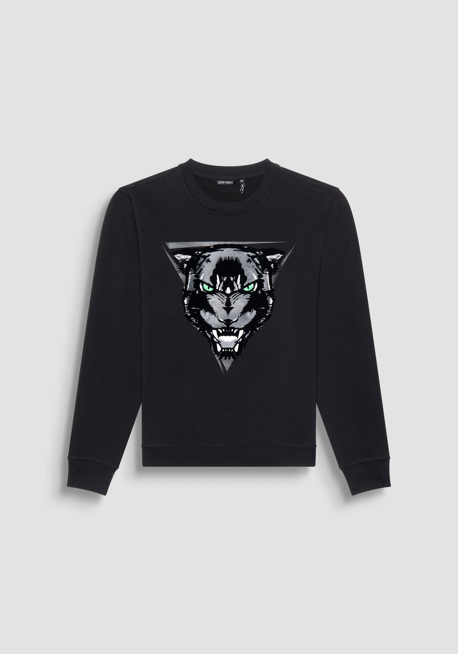 HOODIE REGULAR FIT DE ALGODÓN CON ESTAMPADO DE PANTERA