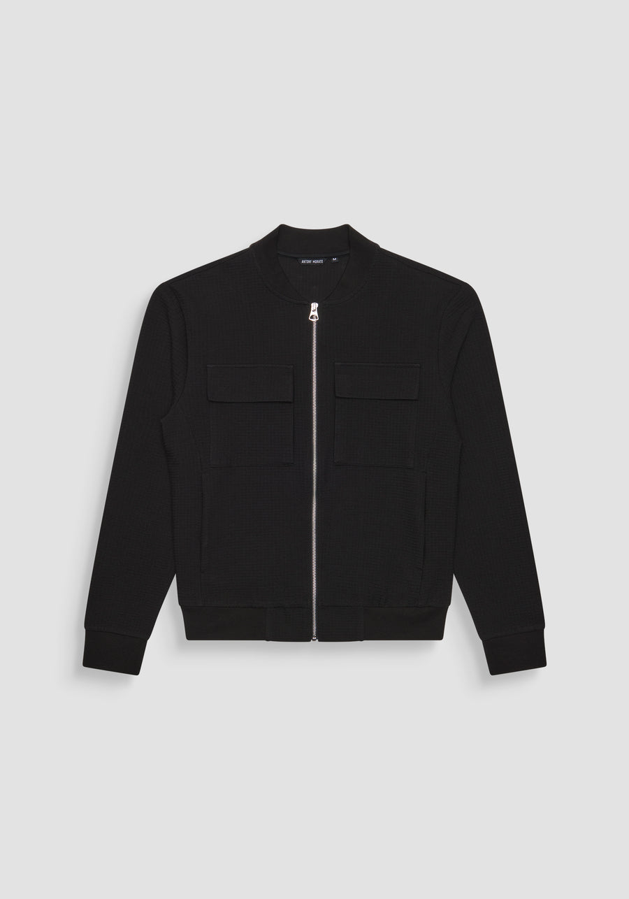 SUDADERA SLIM FIT DE ALGODÓN ELÁSTICO CON ESTAMPADO A CUADROS