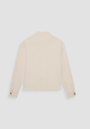 CHAQUETA SLIM FIT DE MEZCLA DE PIQUÉ DE ALGODÓN CON CUELLO Y CREMALLERA