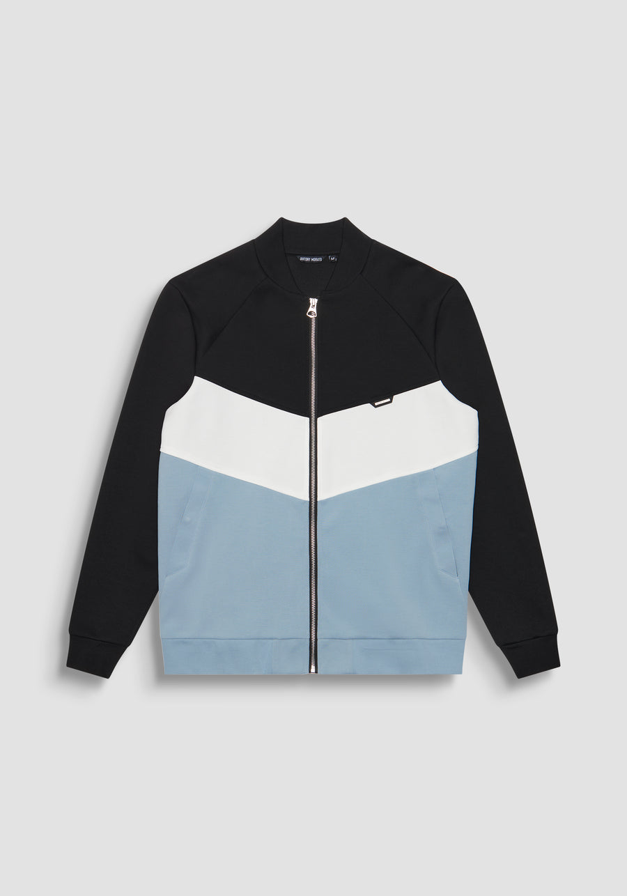 SUDADERA SLIM FIT DE MEZCLA DE ALGODÓN CON CREMALLERA Y CAPUCHA