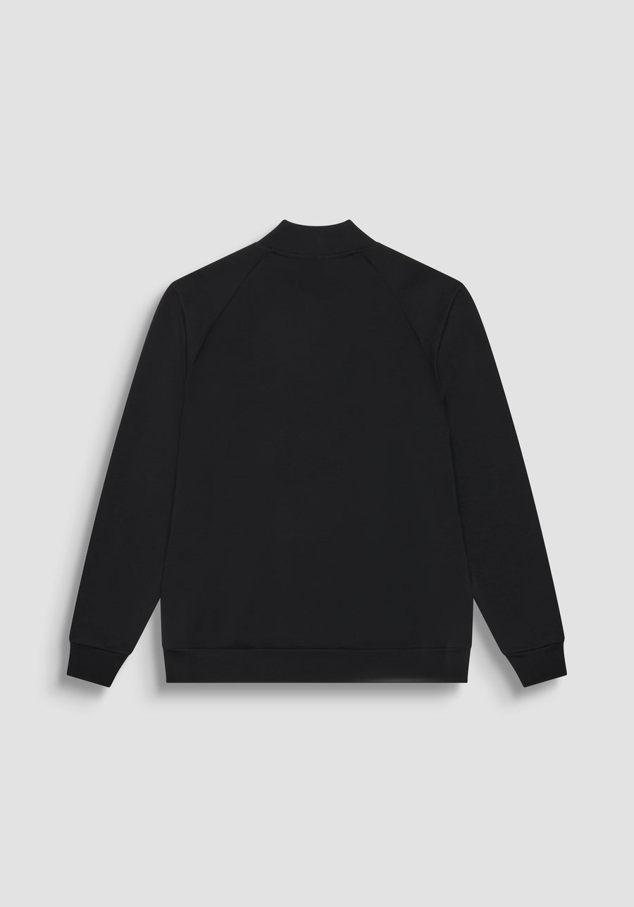 SUDADERA SLIM FIT DE MEZCLA DE ALGODÓN CON CREMALLERA Y CAPUCHA