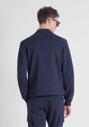 SUDADERA REGULAR FIT DE MEZCLA DE ALGODÓN CON TEJIDO EN CONTRASTE