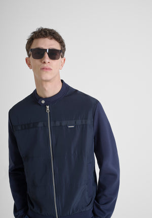 SUDADERA REGULAR FIT DE MEZCLA DE ALGODÓN CON TEJIDO EN CONTRASTE