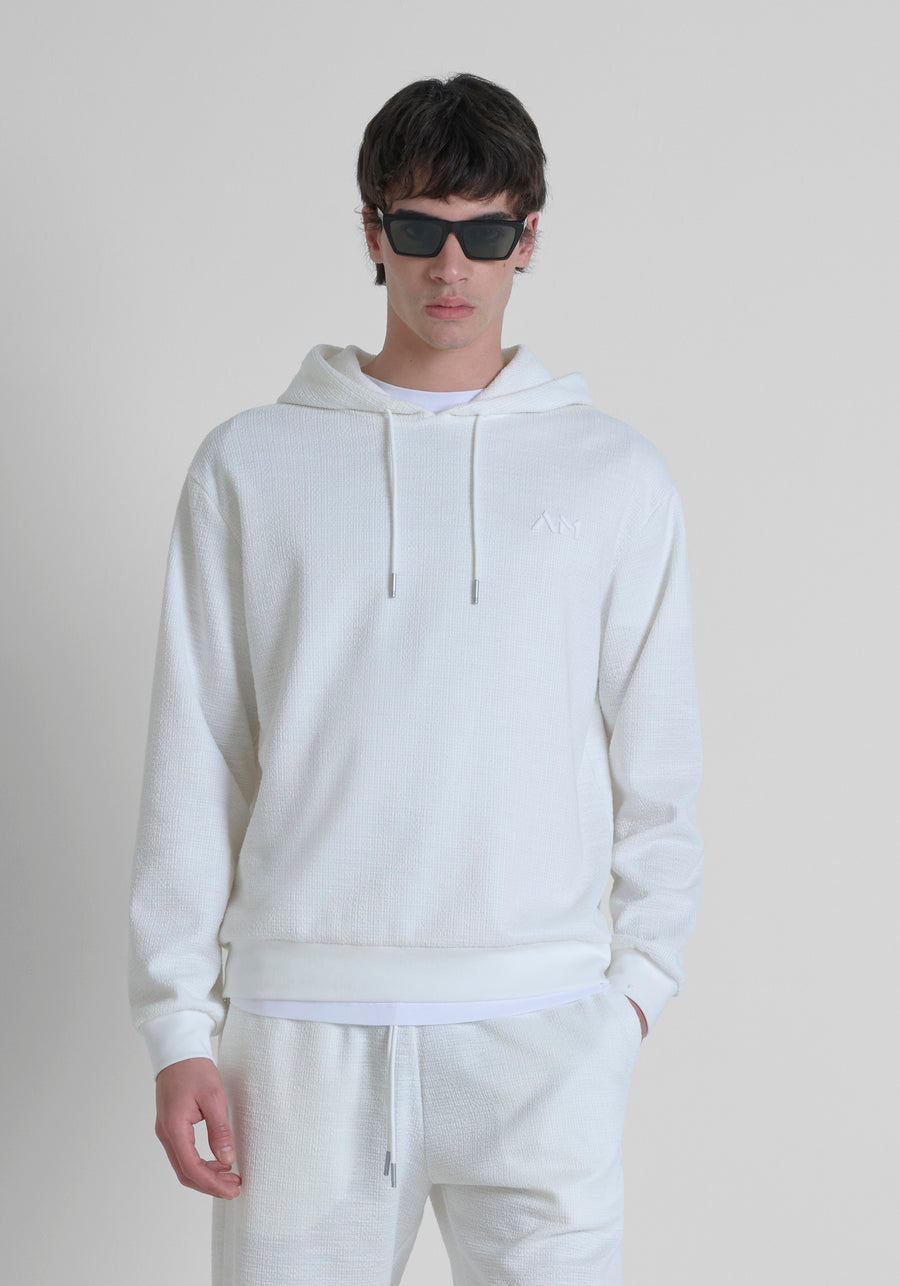 SUDADERA REGULAR FIT DE MEZCLA DE ALGODÓN CON PARCHE CON LOGOTIPO