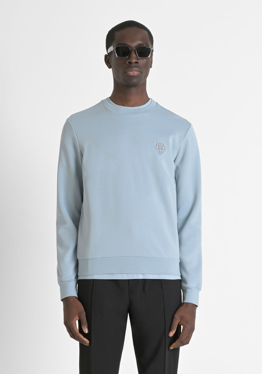 SUDADERA SLIM FIT DE MEZCLA DE ALGODÓN CON ESTAMPADO DE TIGRE DE GOMA