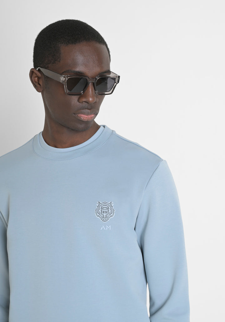 SUDADERA SLIM FIT DE MEZCLA DE ALGODÓN CON ESTAMPADO DE TIGRE DE GOMA