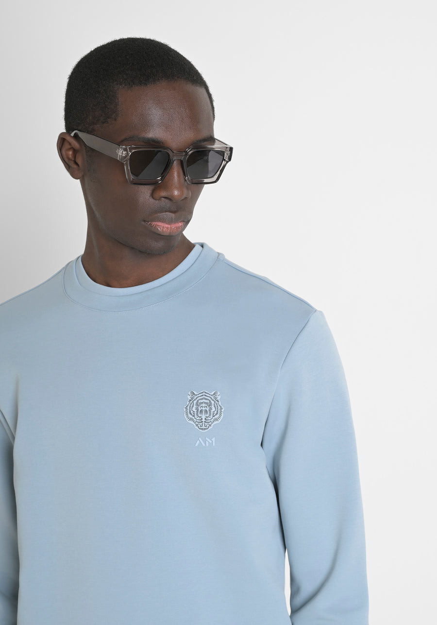 SUDADERA SLIM FIT DE MEZCLA DE ALGODÓN CON ESTAMPADO DE TIGRE DE GOMA