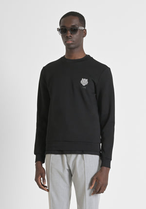 SUDADERA SLIM FIT DE MEZCLA DE ALGODÓN CON ESTAMPADO DE TIGRE DE GOMA
