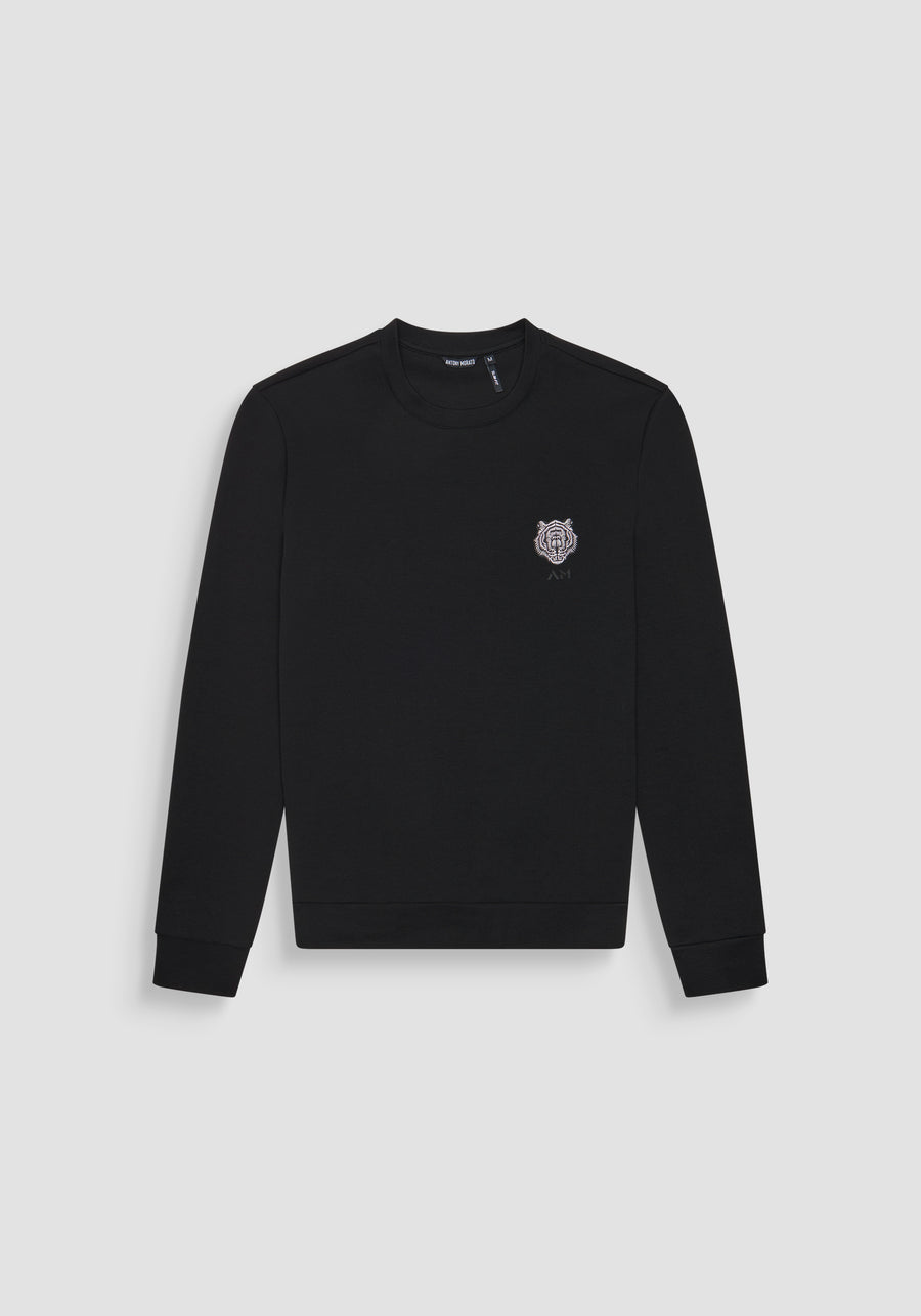 SUDADERA SLIM FIT DE MEZCLA DE ALGODÓN CON ESTAMPADO DE TIGRE DE GOMA