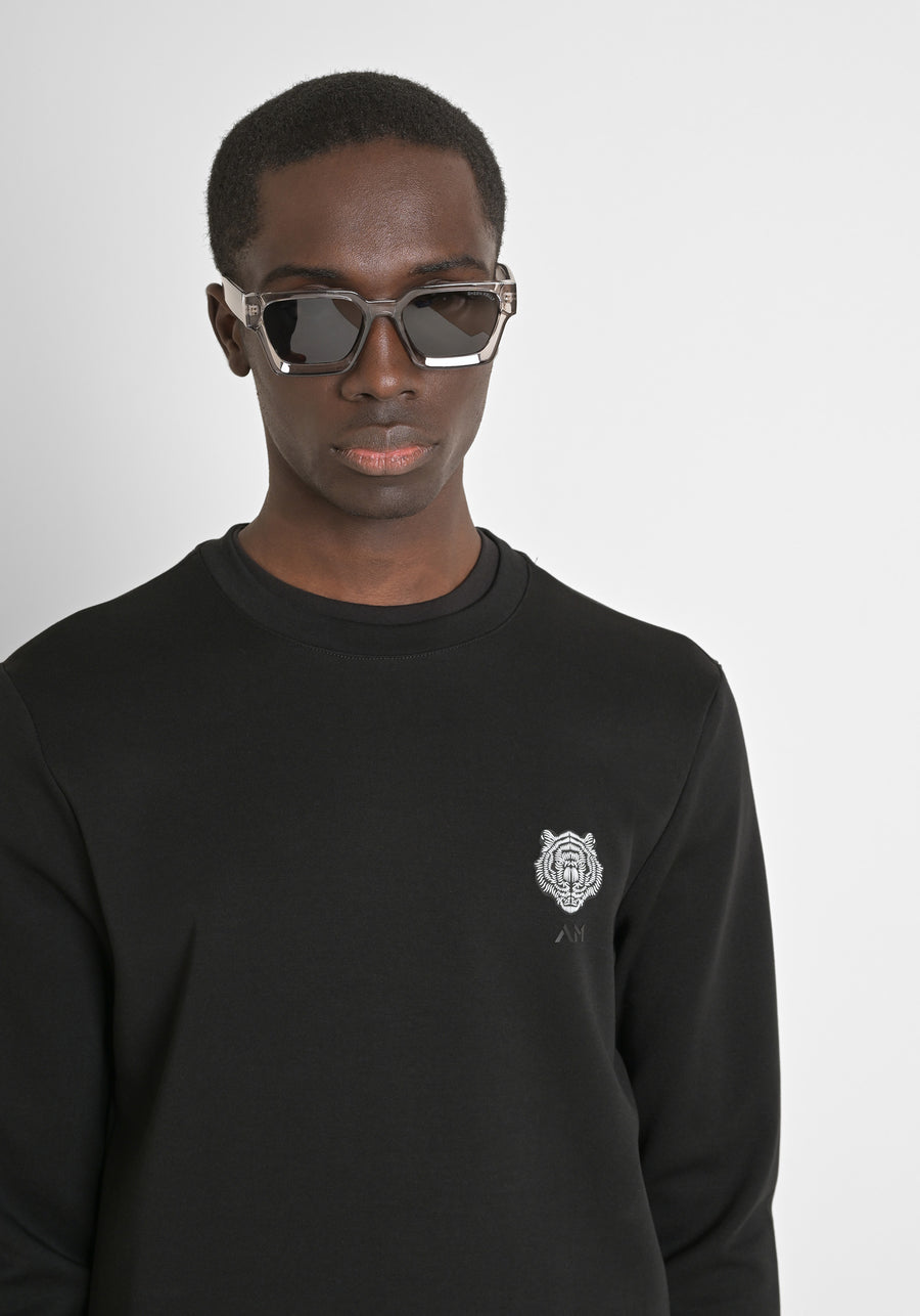 SUDADERA SLIM FIT DE MEZCLA DE ALGODÓN CON ESTAMPADO DE TIGRE DE GOMA