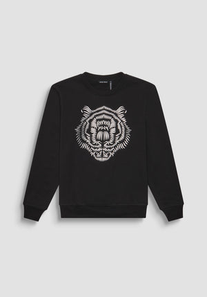 SUDADERA REGULAR FIT DE MEZCLA DE ALGODÓN CON ESTAMPADO DE TIGRE