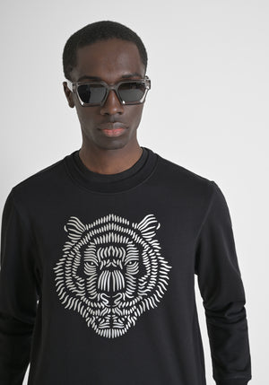 SUDADERA REGULAR FIT DE MEZCLA DE ALGODÓN CON ESTAMPADO DE TIGRE