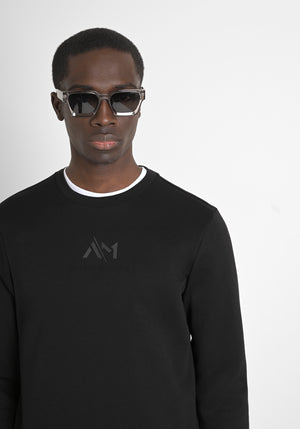 SUDADERA REGULAR FIT CON EFECTO ANTE CON INSERCIONES DE PIEL SINTÉTICA