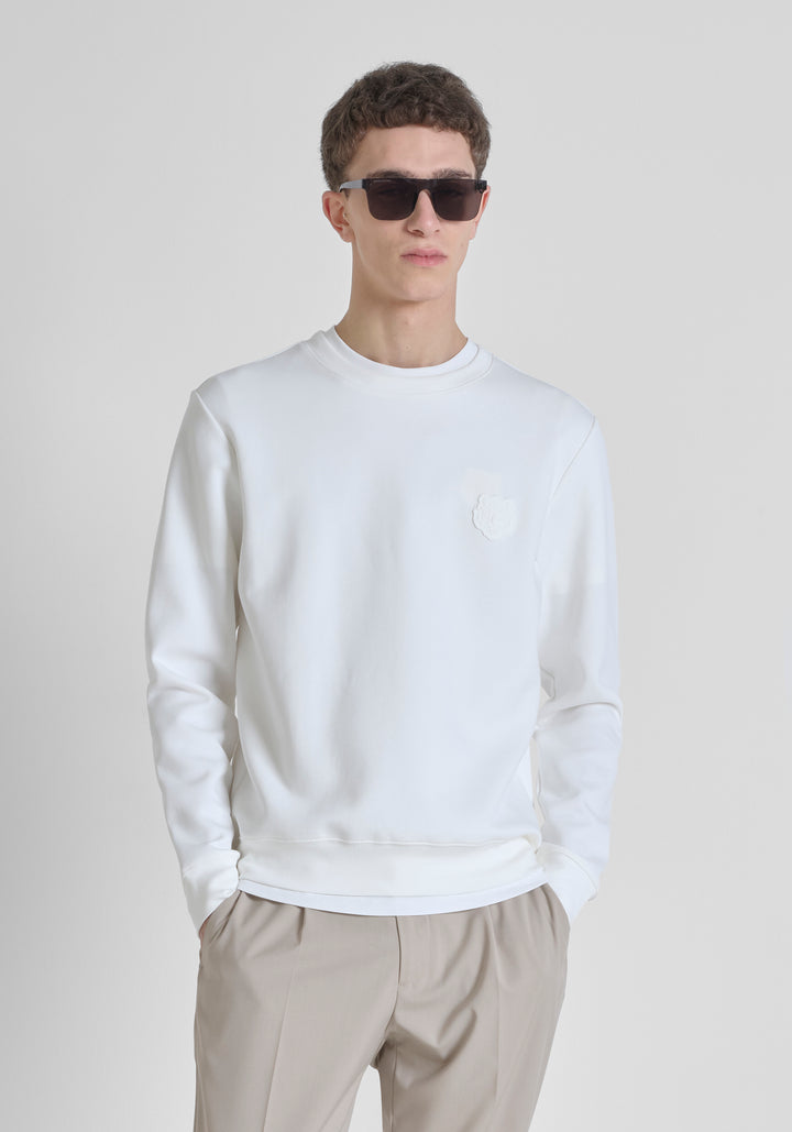 SUDADERA SLIM FIT DE MEZCLA DE ALGODÓN CON PARCHE DE TIGRE