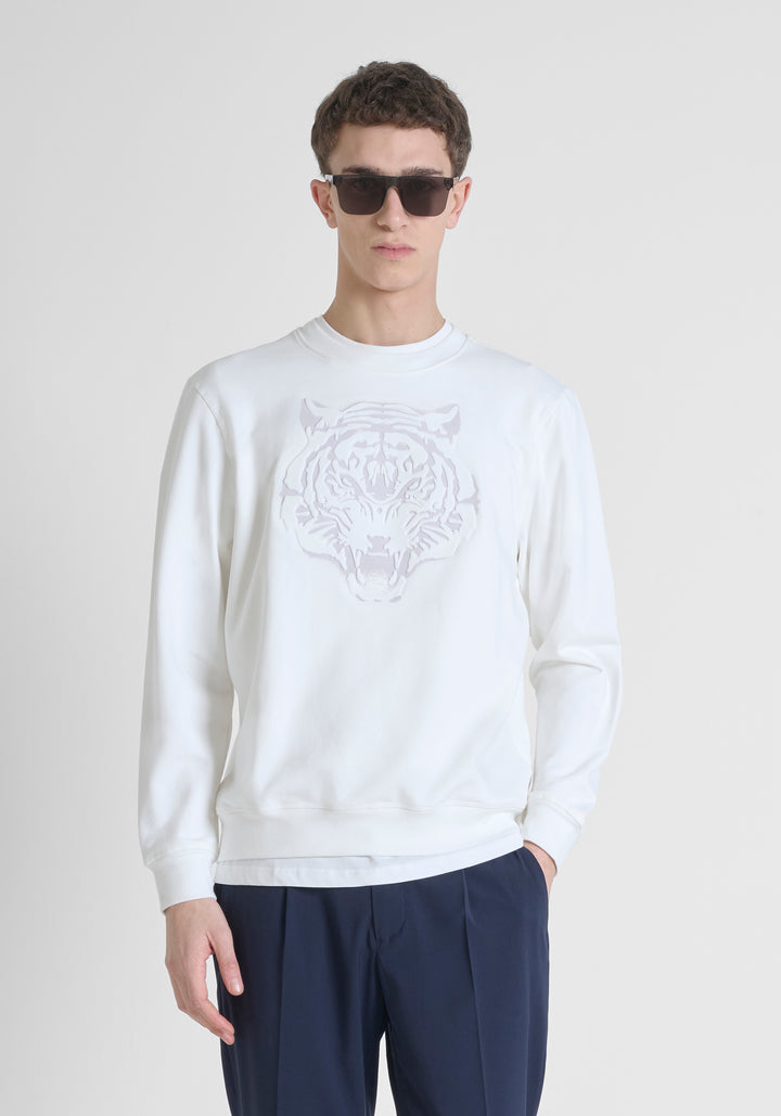 SUDADERA REGULAR FIT DE MEZCLA DE ALGODÓN CON ESTAMPADO DE TIGRE