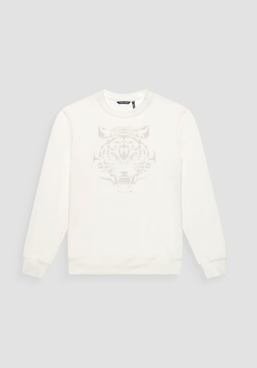 SUDADERA REGULAR FIT DE MEZCLA DE ALGODÓN CON ESTAMPADO DE TIGRE