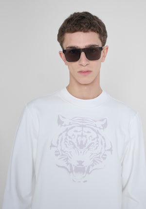 SUDADERA REGULAR FIT DE MEZCLA DE ALGODÓN CON ESTAMPADO DE TIGRE