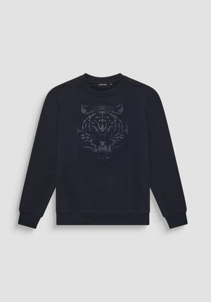 SUDADERA REGULAR FIT DE MEZCLA DE ALGODÓN CON ESTAMPADO DE TIGRE