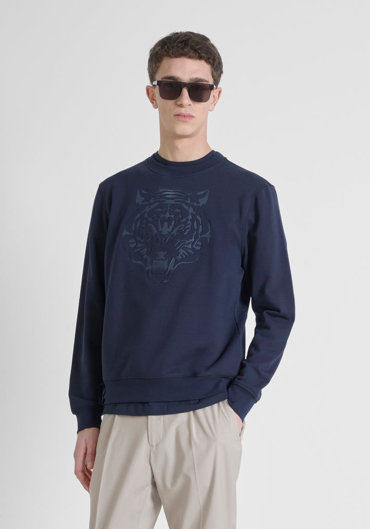 SUDADERA REGULAR FIT DE MEZCLA DE ALGODÓN CON ESTAMPADO DE TIGRE