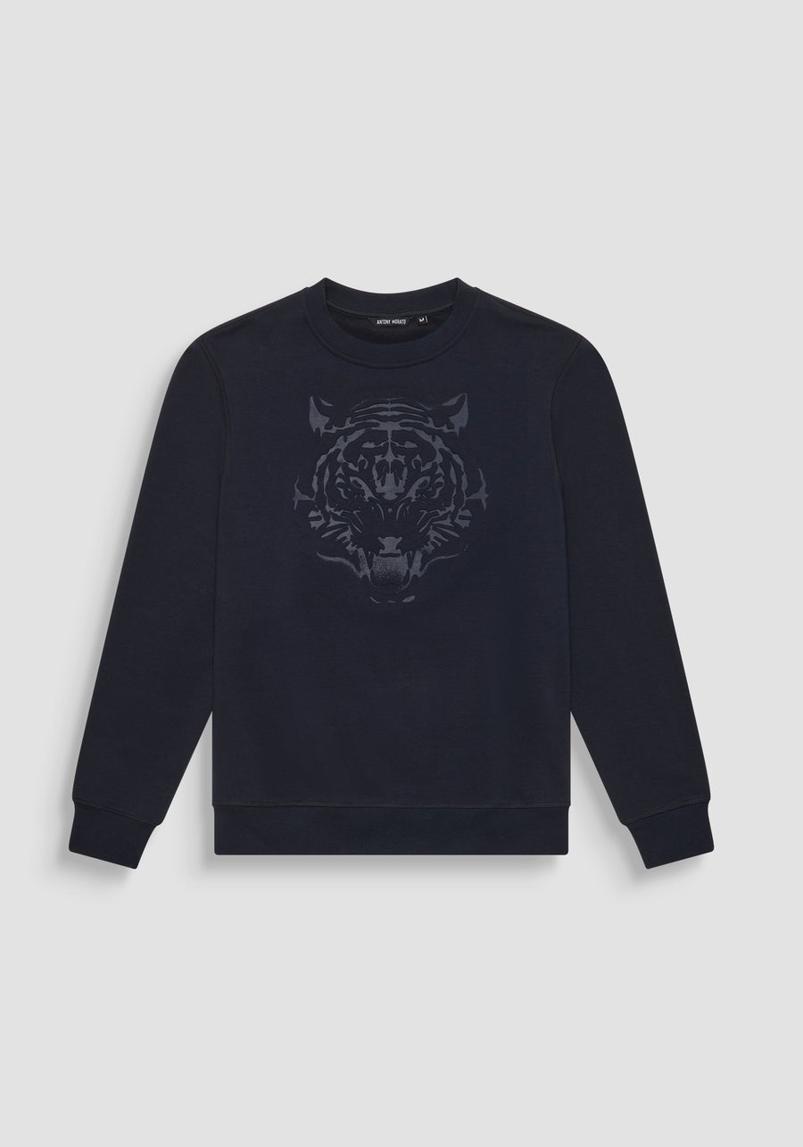 SUDADERA REGULAR FIT DE MEZCLA DE ALGODÓN CON ESTAMPADO DE TIGRE