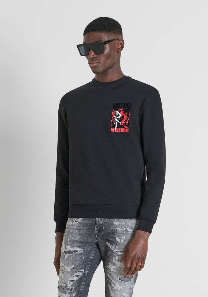 SUDADERA DE CUELLO REDONDO REGULAR FIT CON ESTAMPADO DE LA BANDA GUNS N' ROSES