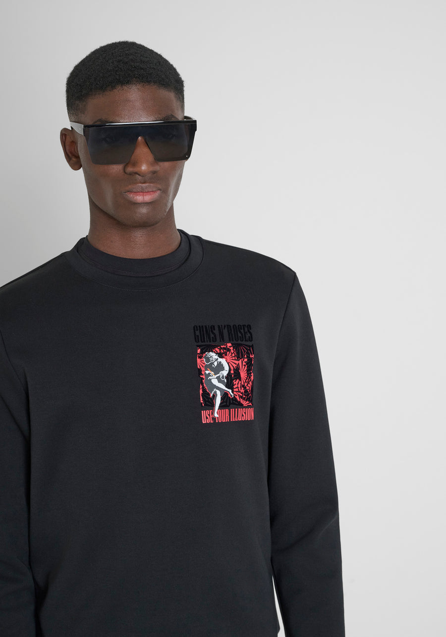 SUDADERA DE CUELLO REDONDO REGULAR FIT CON ESTAMPADO DE LA BANDA GUNS N' ROSES