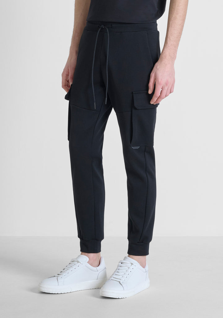 PANTALONES DE FELPA REGULAR FIT DE MEZCLA DE ALGODÓN CON LOGOTIPO DE GOMA