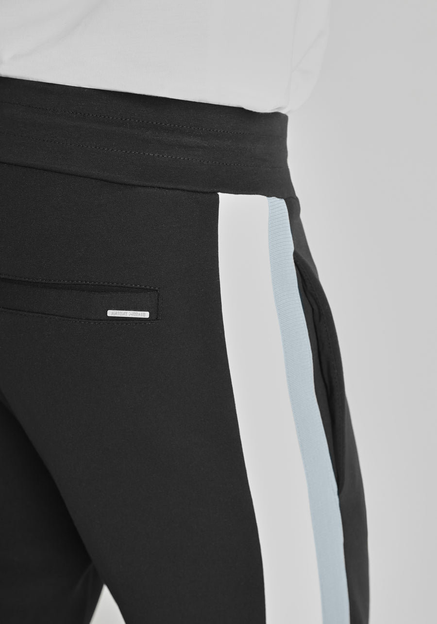 PANTS SLIM FIT DE MEZCLA DE ALGODÓN CON BANDAS BICOLOR EN CONTRASTE