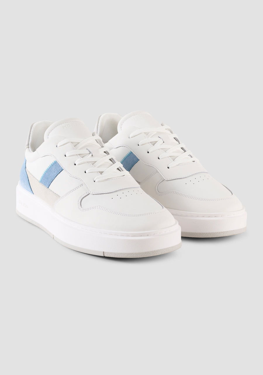 SNEAKERS BAJAS «EMRE» DE PIEL CON DETALLES EN ANTE