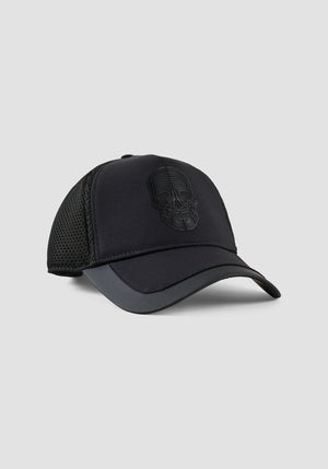 GORRA DE ALGODÓN CON ESTAMPADO DE CALAVERA DE GOMA