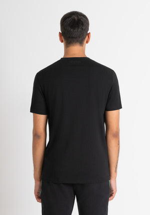 T-SHIRT REGULAR FIT DE JERSEY DE ALGODÓN NEGRO CON ESTAMPADO «MICKEY MOUSE»