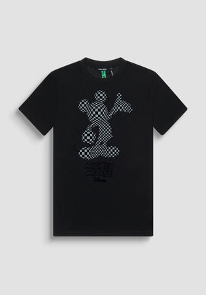 T-SHIRT REGULAR FIT DE JERSEY DE ALGODÓN NEGRO CON ESTAMPADO «MICKEY MOUSE»