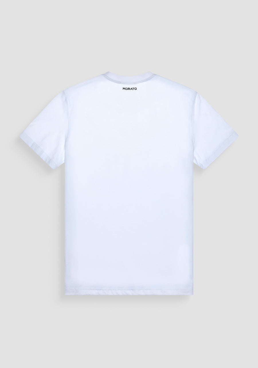 T-SHIRT REGULAR FIT DE JERSEY DE ALGODÓN BLANCO CON ESTAMPADO DE PANTERA