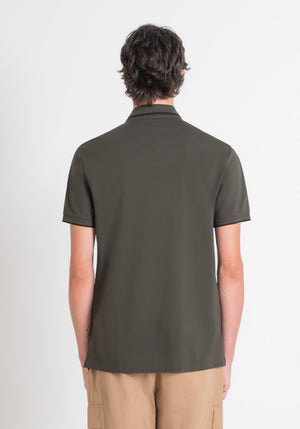 POLO REGULAR FIT DE ALGODÓN VERDE CON LOGOTIPO