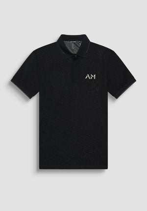 POLO REGULAR FIT DE ALGODÓN NEGRO CON LOGOTIPO